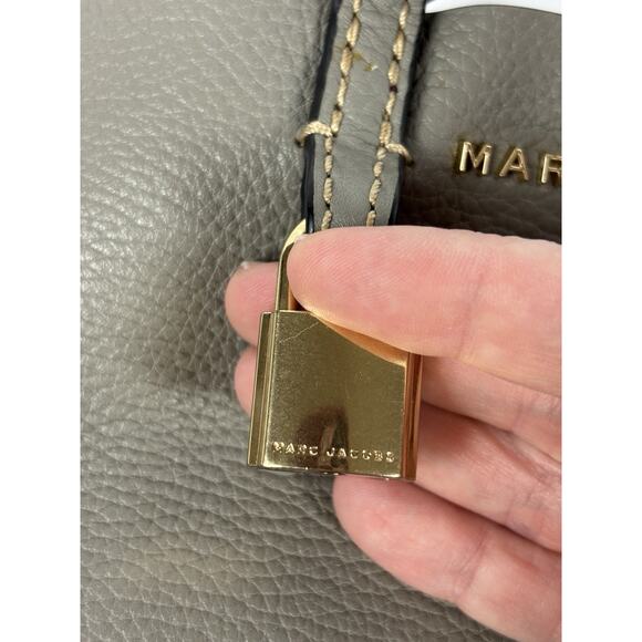 Marc Jacobs Leather Top Handle Tote Bag Square Diagonal Divider Zipper Pocket - Picture 13 of 13